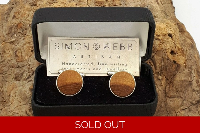 Silver plated cufflinks in Richard Jefferies Mulberry